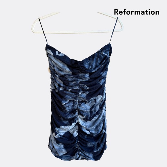 Reformation Arlo Knit Two Piece Set Midnight Rose – Size M – Strapless Top & Fl - Picture 11 of 11